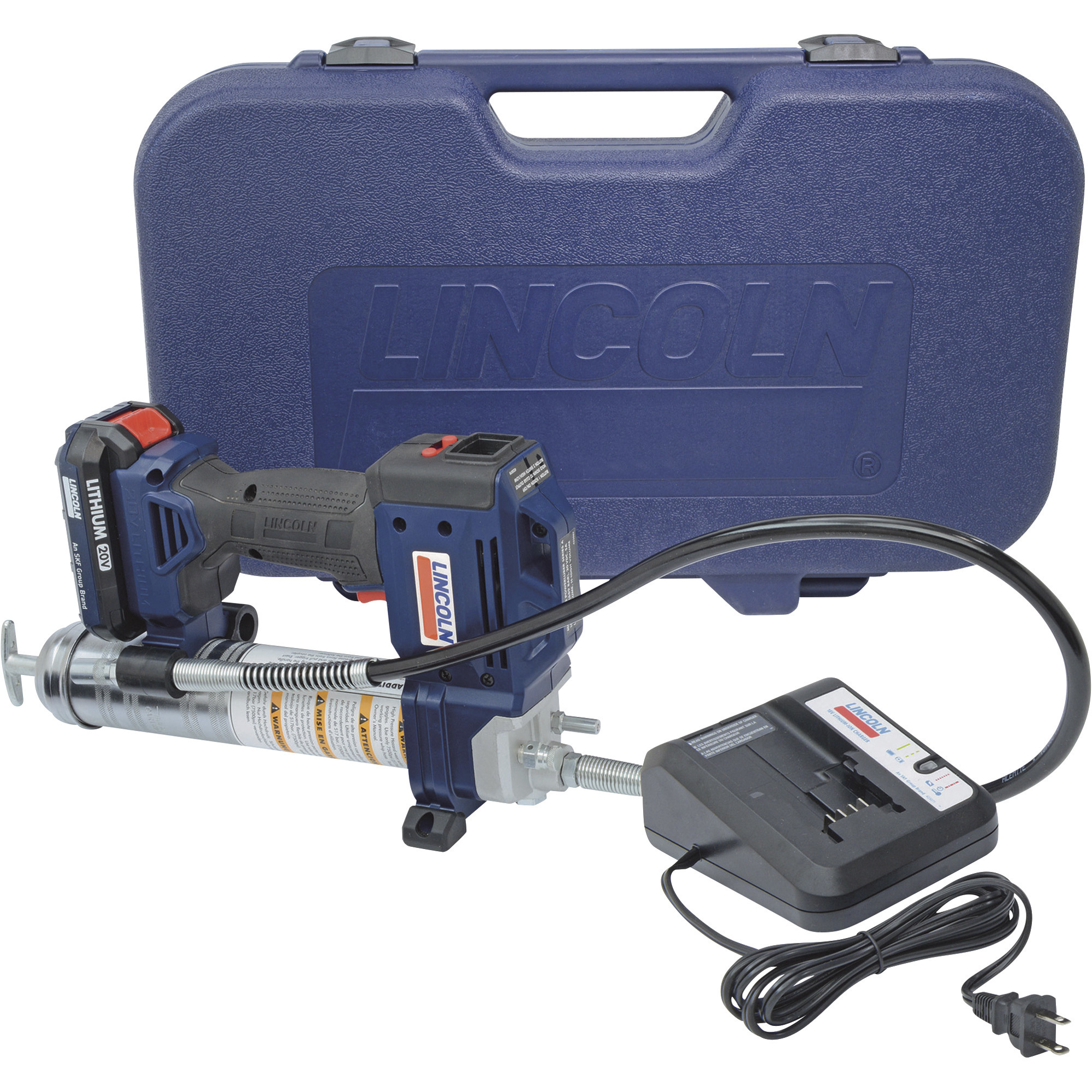 Lincoln PowerLuber Cordless Grease Gun Kit, 20V, 10,000 PSI, 1 Battery, Model# 1882
